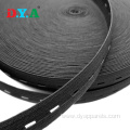 Black Polyester Knitted Adjustable Buttobhole Elastic